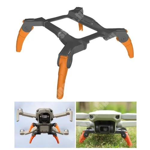 SUNNYLIFE DJI Mini 2 / Mini SE / Mavic Mini-hez magasított leszálló talp - 1db, védi landoláskor a sérülésektől, gyors-kioldású, összecsukható, 32mm magasítás, 14g - FEKETE / NARANCSSÁRGA