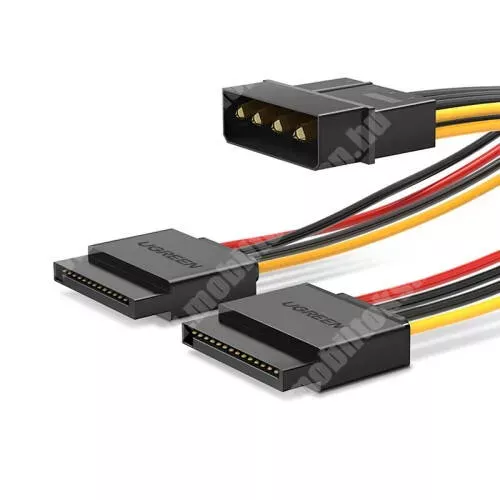 HomTom S17 UGREEN SATA Y átalakító tápkábel - MOLEX IDE-ről 2 db SATA-ra alakít át, 20cm hosszú