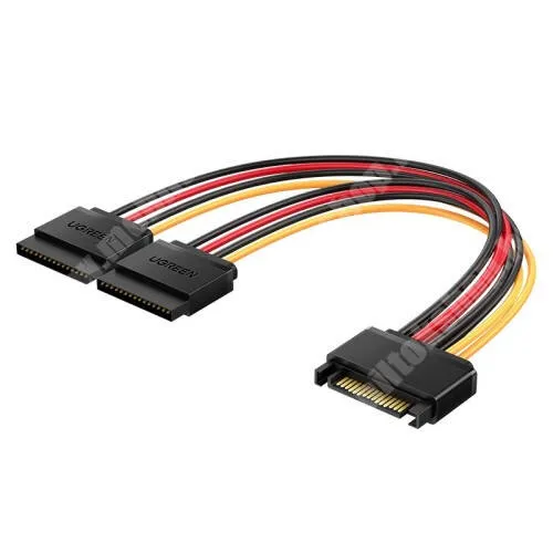 BEEX S4 UGREEN SATA Y tápkábel elosztó - 2 SATA merevlemez csatlakoztatható a tápegység 15 pólusú SATA csatlakozójához