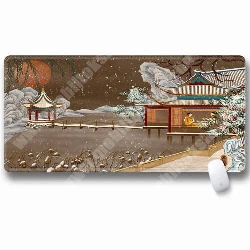 VODAFONE Smart Tab III 7 UNIVERZÁLIS GAMER Egérpad billentyűzet és egér alá - nagy méretű, csúszásmentes, vízlepergető, szövet, 300 x 600 x 2mm - SZUCSOU TÉLI TÁJ MINTÁS