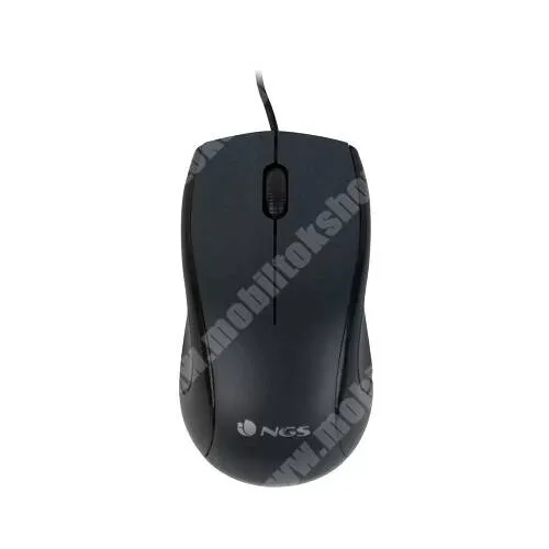 DIGI R1 NGS Mist univerzális 3 GOMBOS EGÉR - 1000DPI, 3 gombos, optikai, kétkezes kialakítás, USB vezetékes csatlakozás - FEKETE