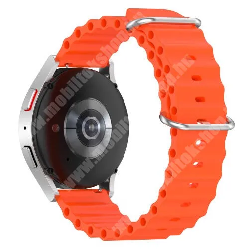 DIESEL Fadelite DZT2021 / DT2021 Okosóra szíj - szilikon, cső­szerkezetes kialakítás, rugalmas, csatos - NARANCSSÁRGA - 132mm+86mm hosszú, 22mm széles - SAMSUNG Galaxy Watch 46mm / Watch GT2 46mm / Watch GT 2e / Galaxy Watch3 45mm / Honor MagicWatch 2 46mm