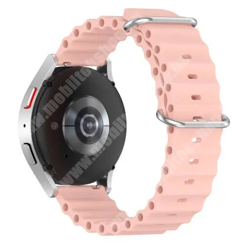 Fossil Gen 6 Smartwatch FTW4063 Okosóra szíj - szilikon, cső­szerkezetes kialakítás, rugalmas, csatos - RÓZSASZÍN - 132mm+86mm hosszú, 22mm széles - SAMSUNG Galaxy Watch 46mm / Watch GT2 46mm / Watch GT 2e / Galaxy Watch3 45mm / Honor MagicWatch 2 46mm