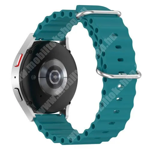 KRONABY Connected watch Sekel S0719 Okosóra szíj - szilikon, cső­szerkezetes kialakítás, rugalmas, csatos - ZÖLD - 132mm+86mm hosszú, 22mm széles - SAMSUNG Galaxy Watch 46mm / Watch GT2 46mm / Watch GT 2e / Galaxy Watch3 45mm / Honor MagicWatch 2 46mm