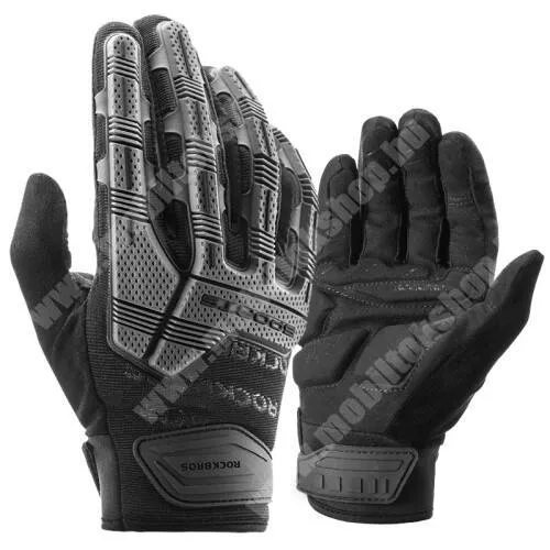 Evolveo StrongPhone Q8 LTE ROCKBROS S210BK egy pár kerékpáros kesztyű - FEKETE - L-es méret (80-90mm tenyérátmérőig), vastagított bélés, légáteresztő, csúszásgátló, szilikon, mikroszálas szövet és bársony anyagból, állítható csuklóméret, 2 ujjas speciális érzékelőfelület - GYÁRI