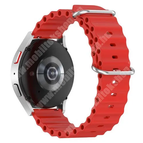 HUAWEI Watch GT 5 Pro 46mm Okosóra szíj - szilikon, cső­szerkezetes kialakítás, rugalmas, csatos - PIROS - 132mm+86mm hosszú, 22mm széles - SAMSUNG Galaxy Watch 46mm / Watch GT2 46mm / Watch GT 2e / Galaxy Watch3 45mm / Honor MagicWatch 2 46mm