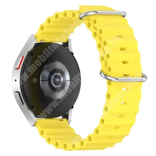 Realme Watch 2 Pro (RMA2006) Okosóra szíj - szilikon, cső­szerkezetes kialakítás, rugalmas, csatos - CITROMSÁRGA - 132mm+86mm hosszú, 22mm széles - SAMSUNG Galaxy Watch 46mm / Watch GT2 46mm / Watch GT 2e / Galaxy Watch3 45mm / Honor MagicWatch 2 46mm