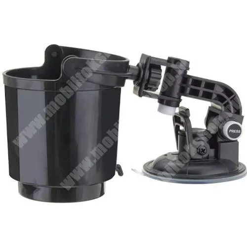 PRESTIGIO MultiPhone 7500 UNIVERZÁLIS autós pohártartó állvány - tapadókorongos / szélvédőre helyezhető, forgatható, belső átmérője 85mm - FEKETE