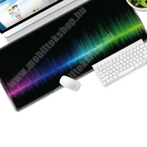 VODAFONE Smart Tab III 7 UNIVERZÁLIS egérpad / egéralátét - nagy méretű, csúszásmentes, vízlepergető, szövet, gumi, 800 x 300 x 3mm - SZÍNES VONAL MINTÁS