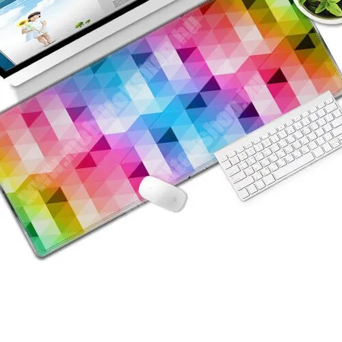 VODAFONE Smart Tab III 7 UNIVERZÁLIS egérpad / egéralátét - nagy méretű, csúszásmentes, vízlepergető, szövet, gumi, 800 x 300 x 3mm - SZÍNES MOZAIK MINTÁS