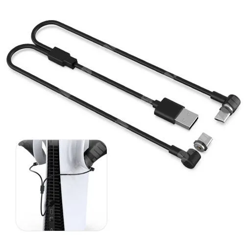  DOBE TP5-2520 SONY PS VR2 / kontroller / fejhallgató-hoz töltő kábel 2 az 1-ben - USB / Mágneses elágazó Type-C kábel - 90°-os derékszögű, 80cm hosszú, egyszerre 2 Sense  / Joystick vezérlő tölthető vele! - FEKETE  - GYÁRI