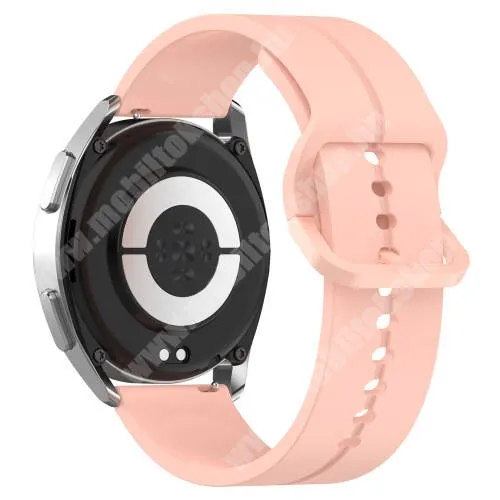 Doogee D11 Okosóra szíj - szilikon - RÓZSASZÍN - 128mm+93mm hosszú, 22mm széles - HUAWEI Watch GT 3 46mm / GT 3 Pro 46mm / Watch 3 46mm / Watch 3 Pro 48mm / SAMSUNG Watch3 45mm / Xiaomi Watch S2 / Amazfit GTR 4 46mm