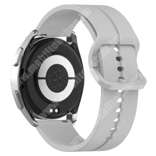 Xiaomi Amazfit GTR 4 46mm Okosóra szíj - szilikon - VILÁGOSSZÜRKE - 128mm+93mm hosszú, 22mm széles - HUAWEI Watch GT 3 46mm / GT 3 Pro 46mm / Watch 3 46mm / Watch 3 Pro 48mm / SAMSUNG Watch3 45mm / Xiaomi Watch S2 / Amazfit GTR 4 46mm