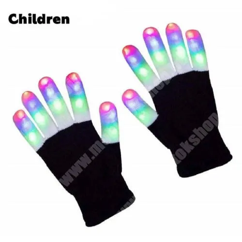 PRESTIGIO MultiPhone 5500 Duo UNIVERZÁLIS világító kesztyű - 1 pár, gyerek méret: 22 x 12cm, beépített 80 mAh akkumulátor  - FEKETE