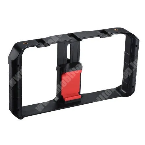 Bluboo Maya Max Ulanzi U-Rig UNIVERZÁLIS telefon tartó fotózáshoz - 3 extra 1/4"-es csatlakozó, 55-85mm-ig nyíló bölcsővel, univerzális 1/4"-es csatlakozó, 165g, 247 x 130 x 35mm - FEKETE