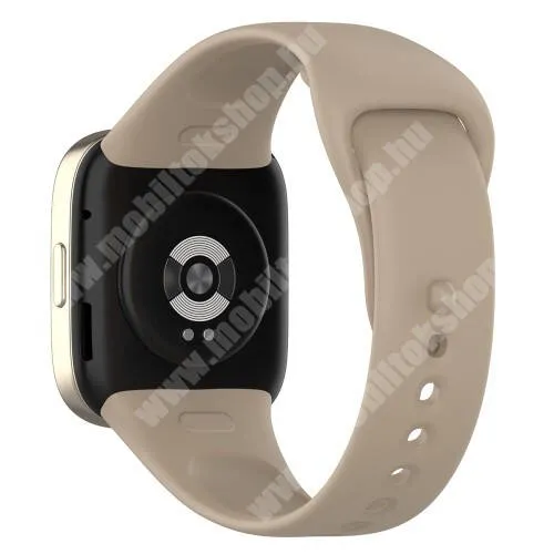 Okosóra szíj - szilikon - 121mm + 98mm hosszú - BÉZS - Xiaomi Mi Watch Lite 3 / Xiaomi Redmi Watch 3 / Redmi Band 3