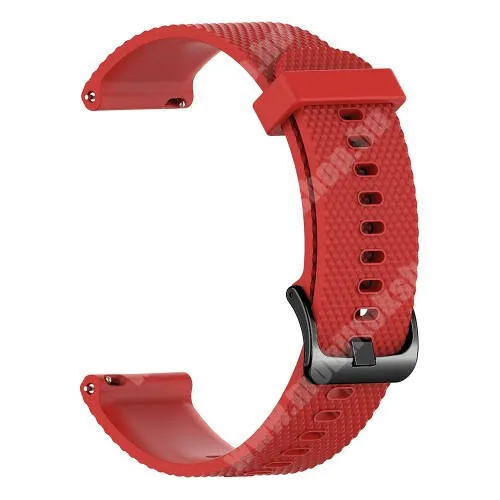 COLMI SKY 1 PLUS SMARTWATCH Okosóra szíj - szilikon, rombusz mintás - PIROS - 125mm + 105mm hosszú, 22mm széles - HUAWEI Watch GT 3 46mm / GT 3 Pro 46mm / Watch 3 46mm / Watch 3 Pro 48mm / SAMSUNG Watch3 45mm / Xiaomi Watch S2 / Amazfit GTR 4 46mm