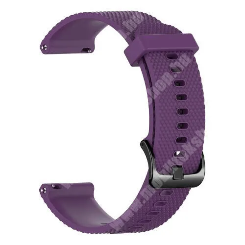 Xiaomi Haylou Solar Plus RT3 Okosóra szíj - szilikon, Twill mintás - LILA - 107mm + 92mm hosszú, 22mm széles - HUAWEI Watch GT 3 46mm / GT 3 Pro 46mm / Watch 3 46mm / Watch 3 Pro 48mm / SAMSUNG Watch3 45mm / Xiaomi Watch S2 / Amazfit GTR 4 46mm