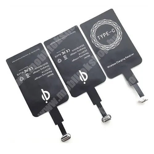  UNIVERZÁLIS QI Wireless modul vezeték nélküli töltéshez - Type-C csatlakozóval, fogadó feszültség: DC 5V/1.5A, töltőáram: 500-1000mA, 5W, 106 x 45 x 1.3mm, (Fogadóegység)
