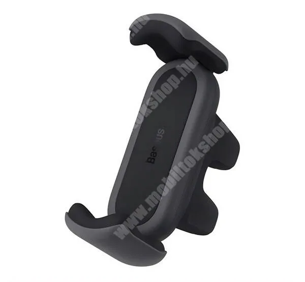  BASEUS Steel Cannon 2 univerzális autós / gépkocsi tartó - FEKETE - szellőzőrácsra rögzíthető, forgatható, 5,4-6,7" méretig állítható rugós bölcső - SUGP000001 - GYÁRI