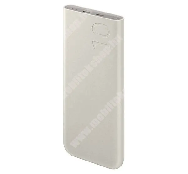  SAMSUNG hordozható vésztöltő / Powerbank - BÉZS - belső 10000mAh akku, 25W SFC/PD/AFC/QC 3.0 szupergyors töltés támogatás, 2 x Type-C aljzat, LED jelző - EB-P3400XUEGEU - GYÁRI