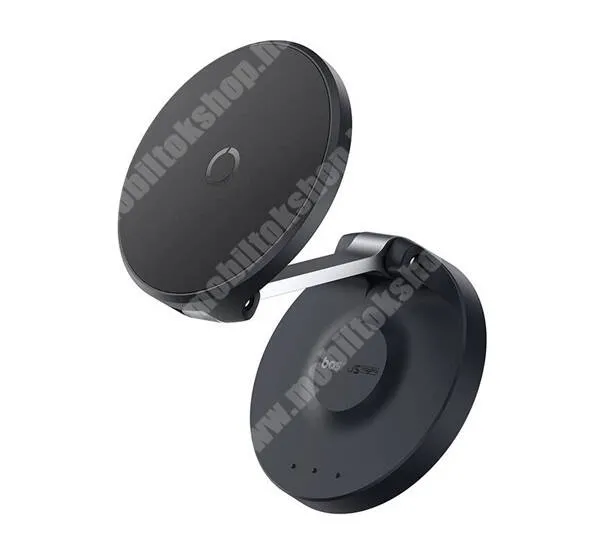 BLACKBERRY Q5 BASEUS Magnetic autós / gépkocsi tartó - FEKETE - mágneses, Apple magsafe kompatibilis, műszerfalra, asztalra, falra ragasztható, dönthető, összecsukható - B10564101121-00 - GYÁRI