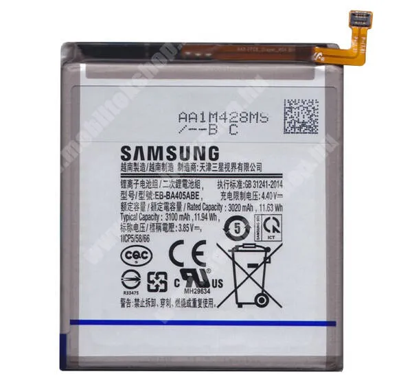  SAMSUNG akku 3100 mAh LI-ION - belső akku, beépítése szakértelmet igényel! - SAMSUNG Galaxy A40 (SM-A405F) - EB-BA405ABE / GH82-19582A - GYÁRI