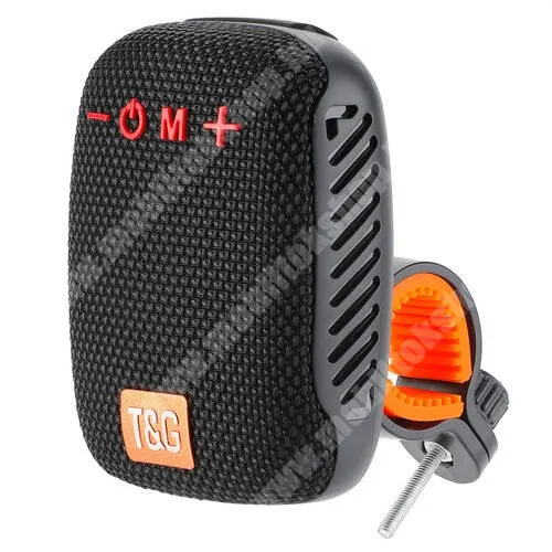 VODAFONE Smart Tab III 7 T&G TG392 hordozható bluetooth hangszóró - V5.3, 5W teljesítmény, 500mAh beépített akkumulátor, cseppálló, mikrofon, FM rádió, TWS támogatás,  AUX, TF kártyaolvasó, USB port, 3óra zenehallgatási idő, kormányra rögzíthető - FEKETE