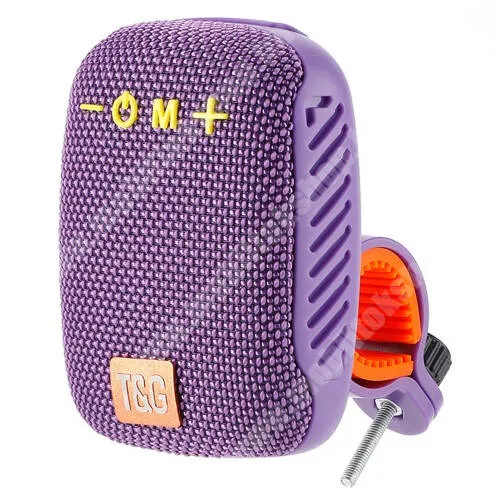 Jolla Jolla C T&G TG392 hordozható bluetooth hangszóró - V5.3, 5W teljesítmény, 500mAh beépített akkumulátor, cseppálló, mikrofon, FM rádió, TWS támogatás,  AUX, TF kártyaolvasó, USB port, 3óra zenehallgatási idő, kormányra rögzíthető - LILA