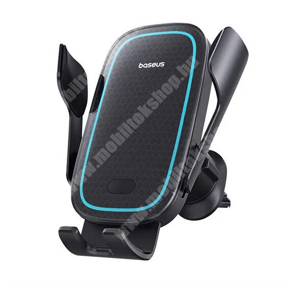 PRESTIGIO MultiPhone 5504 DUO BASEUS autós tartó - FEKETE - szellőzőrácsra tehető, 15W QI Wireless töltő funkció, 5,4-7,2" méretig használható - C40357000111-00 - GYÁRI