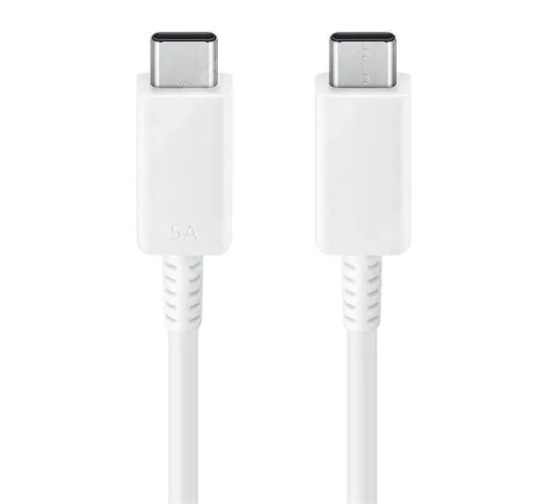  SAMSUNG adat és töltőkábel - FEHÉR - Type-C / Type-C, 1,8m, 5A, 100W, PD gyorstöltés támogatás, törésgátló - EP-DX510JWEGEU - GYÁRI