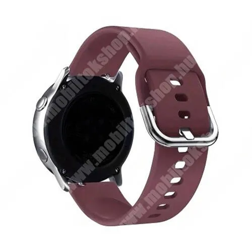 Xiaomi Mi Watch (FOR GLOBAL MARKET) Okosóra szíj - szilikon - BORDÓ - 123mm + 85mm hosszú, 22mm széles - HUAWEI Watch GT 3 46mm / GT 3 Pro 46mm / Watch 3 46mm / Watch 3 Pro 48mm / SAMSUNG Watch3 45mm / Xiaomi Watch S2 / Amazfit GTR 4 46mm