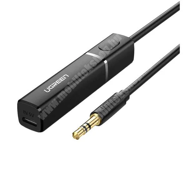 Jolla Jolla C UGREEN bluetooth audió adapter - microUSB tápellátás aljzat, v5.0, 3,5mm jack, AUX - FEKETE - 40761 - GYÁRI