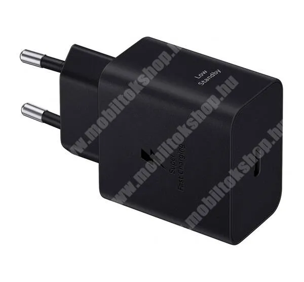  SAMSUNG hálózati töltő, Type-C aljzattal, 45W, 20V / 2.25A, PD gyorstöltés támogatás, Kábel nélkül, Fekete