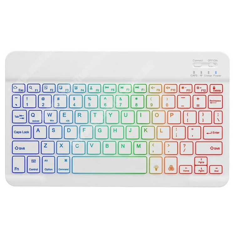 Evolveo StrongPhone Q8 LTE UNIVERZÁLIS hordozható BLUETOOTH billentyűzet, v3.0, QWERTY ANGOL kiosztású, RGB háttérvilágítás, Funkció gombok, Beépített 280mAh akkumulátor, 240x150x8mm, Fehér