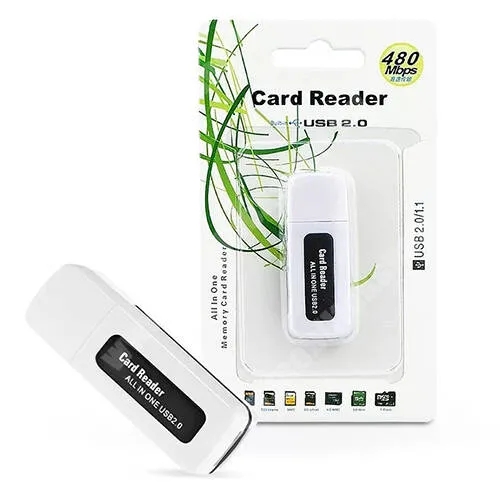 Jolla Jolla C Memóriakártya olvasó, OTG, USB 2.0, microSD, SDHC, SD, MMC, RS-MMC, miniSD, TF, XD, MS, 480 Mbs-os gyors adatátvitel, Fekete, Fehér