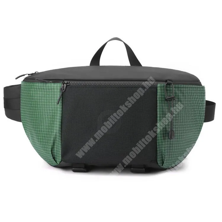 Jolla Jolla C WEPOWER 6630 álló tok, Crossbody, Melltáska, Cipzár, Állítható pánt, Cseppálló nylon szövet, 410 x 230 x 120mm, Sötétzöld