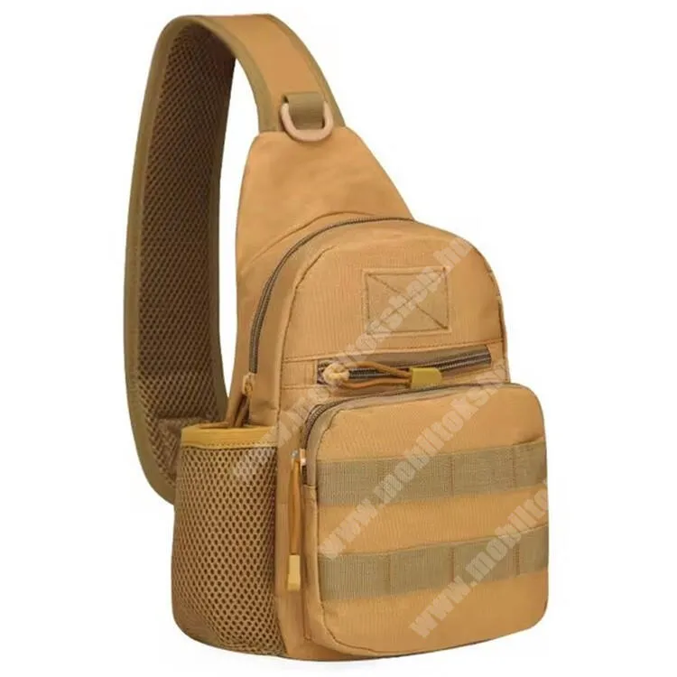 GoPro Hero 9 HALIN A14 Military tok, Crossbody, Válltáska, Cipzár, Állítható pánt, Cseppálló oxford szövet, 250 x 170 x 100mm, Világosbarna