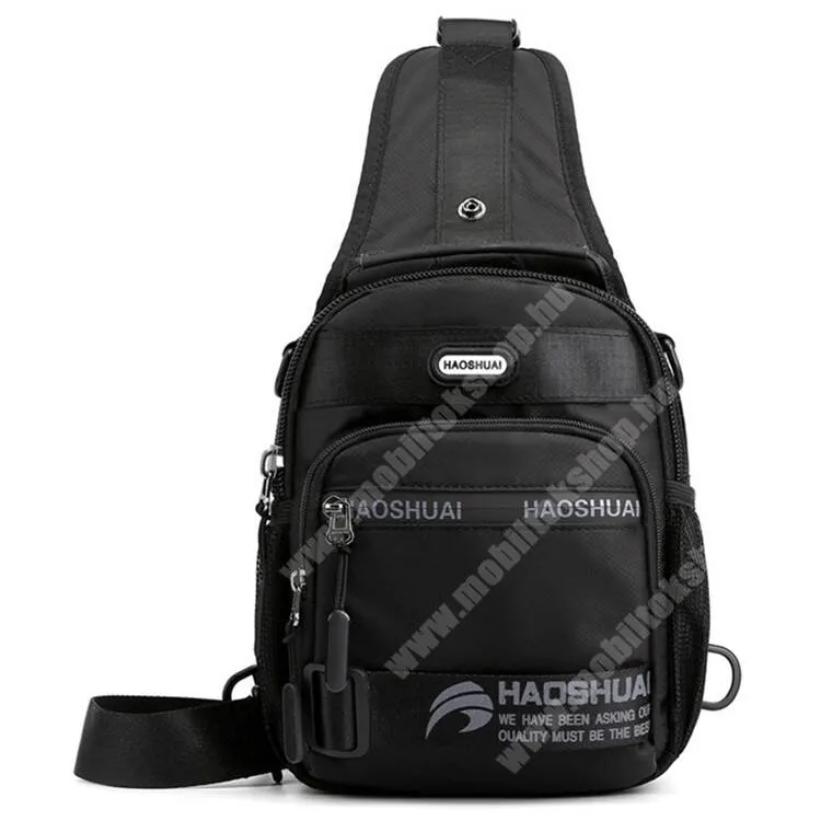 GoPro Hero 9 HAOSHUAI tok, Crossbody, Válltáska, Cipzár, Állítható pánt, Cseppálló nylon szövet, 260 x 210 x 130mm, Fekete