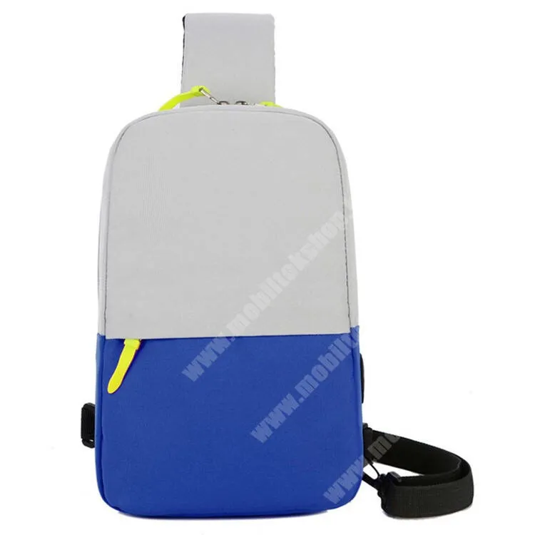 GoPro Hero 9 Unisex tok, Crossbody, Válltáska, Cipzár, Állítható pánt, Cseppálló oxford szövet, 290 x 190 x 80mm, Fehér, Kék