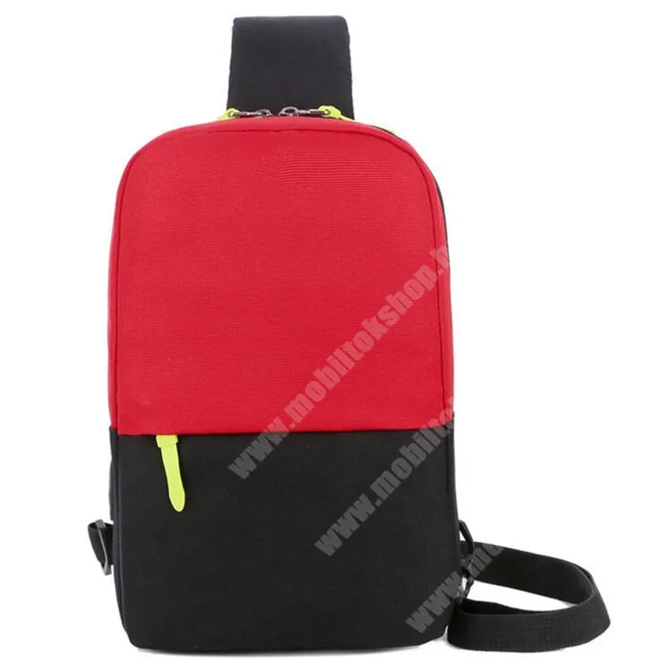 GoPro Hero 9 Unisex tok, Crossbody, Válltáska, Cipzár, Állítható pánt, Cseppálló oxford szövet, 290 x 190 x 80mm, Piros, Fekete