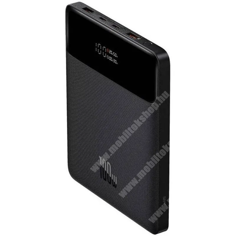 Jolla Jolla C Baseus Blade power bank, Vésztöltő, 2 x USB-A, 2 x USB-C aljzat, 20000mAh, 100W, PD gyorstöltő, LED kijelző, PPBL000201, Fekete
