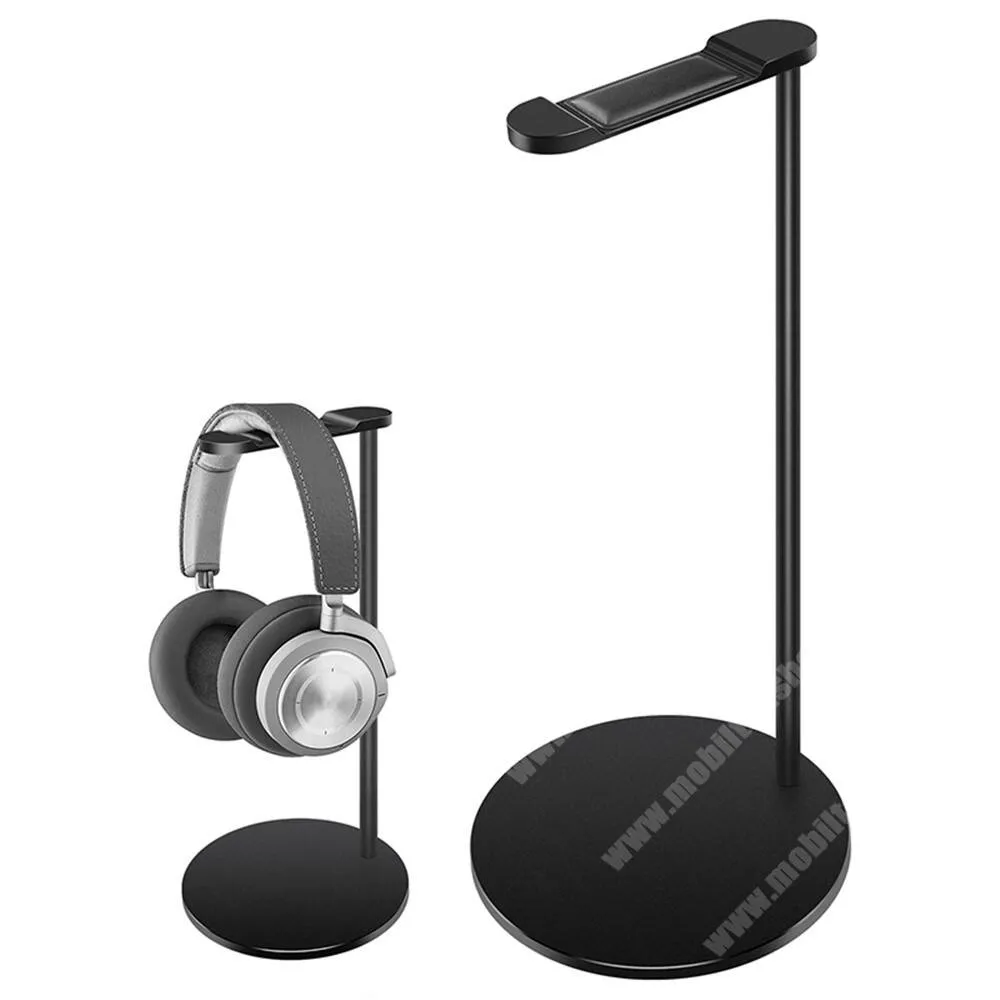 DIGI R1 Gamer fejhallgató tartó, állvány, Alumínium, Csúszásgátló, 246 x 108 x 100mm, Fekete