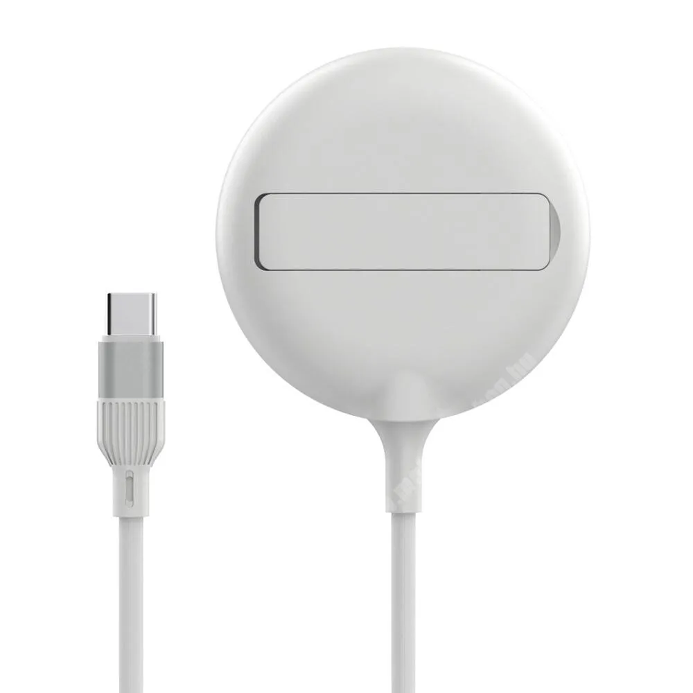 UMIDIGI A3 Pro QI Wireless asztali töltő állomás vezeték nélküli töltéshez, 15W, Magsafe támogatás, Gyorstöltés támogatás, USB-C kábel, Kitámasztó, Fogadóegység nélkül, Fehér