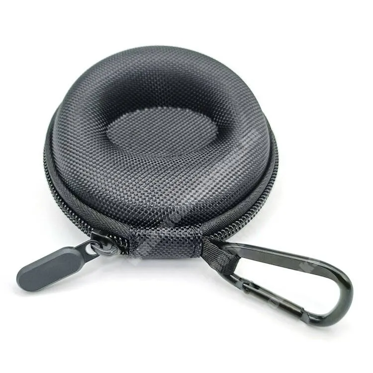 HUAWEI Watch GT 5 41mm UNIVERZÁLIS hordozható óratartó tok, 1 óra tárolására alkalmas, Cseppálló, Szövet, Cipzár, Karabiner, EVA bélés, Ütődésálló, Erős védelem, 100 x 100 x 55mm, Fekete