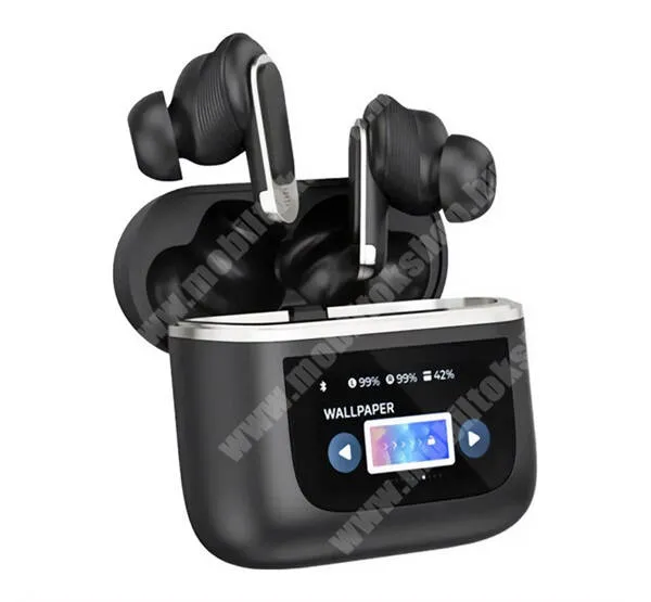  BLITZWOLF vezeték nélküli fülhallgató, Bluetooth v5.3, Sztereo, TWS, Mikrofon, Zajszűrő, Kijelző, Töltőtok, BW-FYE16, Fekete