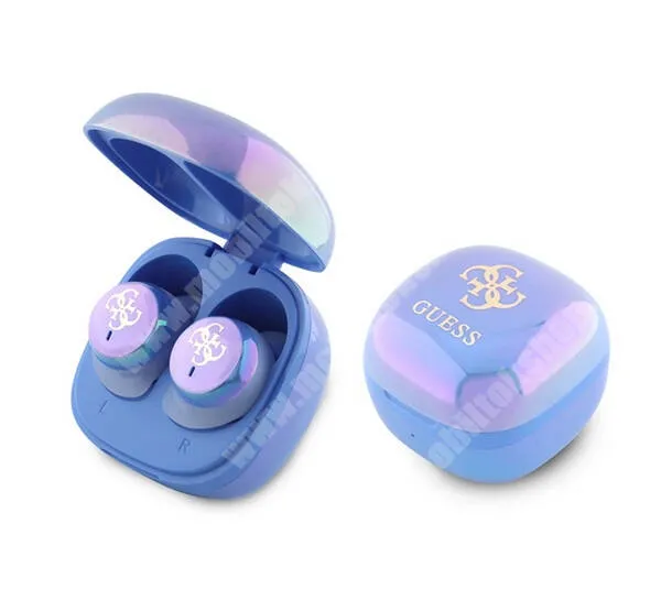  GUESS 4G Logo Mini vezeték nélküli fülhallgató, Bluetooth v5.3, Sztereo, TWS, Mikrofon, Töltőtok, Világoskék
