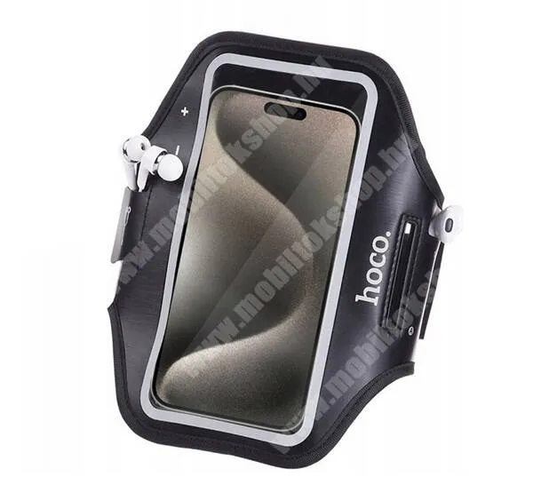 Evolveo StrongPhone Q8 LTE HOCO sport karbánt, Telefontok, Álló, Univerzális, Elasztikus, Kulcstartó, 6,7" méret, BAG01, Fekete