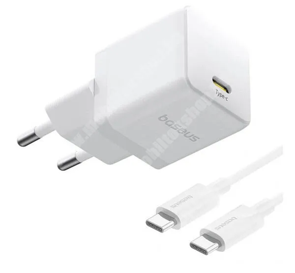 PRESTIGIO MultiPhone 7500 Baseus Palm 1C hálózati gyorstöltő, 1 x USB-C aljzat, 20W, PD, QC gyorstöltés, Type-C kábel, P10111602213-01, Fehér