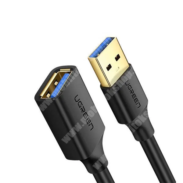  Ugreen adatátviteli és töltő kábel hosszabbító, USB-A aljzat / USB-A, 1,5m hosszú, US129, Fekete